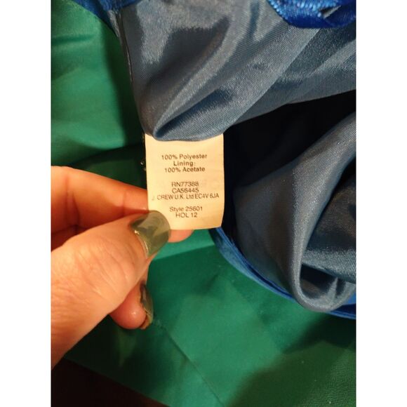 J. Crew Womens Colorblock Skirt Size 2 Blue Green Pleated Classic Preppy - Picture 5 of 7